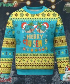 Xmas Cruising Ugly Christmas Sweater Merry Cruisemas Palm Tree Sunglass Cruise