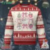 Retro Santa Claus Pink Coquette Bow Ugly Christmas Sweater Festive Xmas Vibe