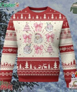 Pink Christmas Coquette Bow Ugly Christmas Sweater Santa Festive Xmas Vibe