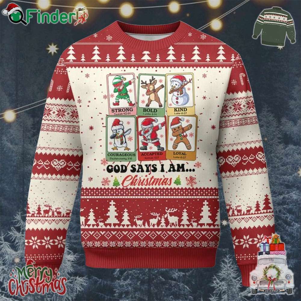 Religious Ugly Christmas Sweater God Says I Am Xmas Christian Bible Religious Ugly Christmas Sweater God Says I Am Xmas Christian Bible