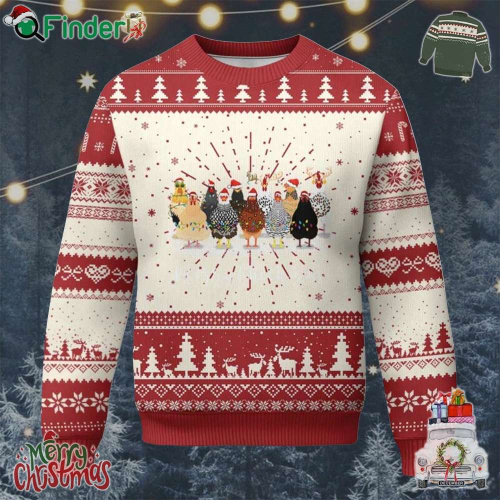 Ute Christmas Chickens Ugly Christmas Sweater Xmas Farm Animals Ute Christmas Chickens Ugly Christmas Sweater Xmas Farm Animals