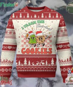 Vteacher Christmas Ugly Christmas Sweater I Teach The Smartest Cookies Retro Groovy Xmas Cookies