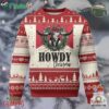 Western Xmas Ugly Christmas Sweater Howdy Christmas Cow Skull Xmas Wreath