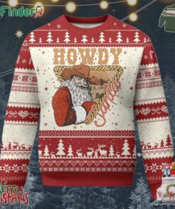Xmas Cowboy Santa Ugly Christmas Sweater Howdy Santa Vintage Western