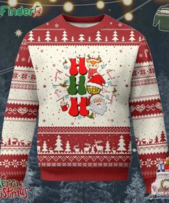 Retro Groovy Christmas Ho Ho Ho Reindeer Disco Ball Santa Xmas Ugly Christmas Sweater