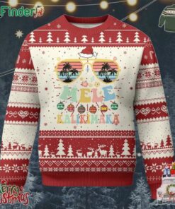 Santa Claus Sunglasses Beach Christmas In Hawaii Family Vacation Ugly Christmas Sweater Mele Kalikimaka