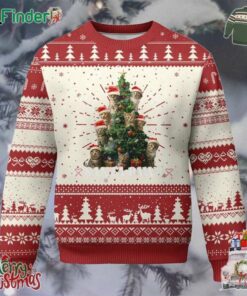 Xmas Cat Ugly Christmas Sweater Santa Paw And Claw Cats Xmas Tree