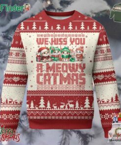 Xmas Cat Ugly Christmas Sweater We Hiss You A Meowy Catmas