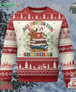 Reading Christmas Ugly Christmas Sweater All Booked For Xmas Books And Cocoa Lover