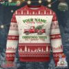Xmas Family Ugly Christmas Sweater Custom Name Family Farm Xmas Trees Vintage Truck