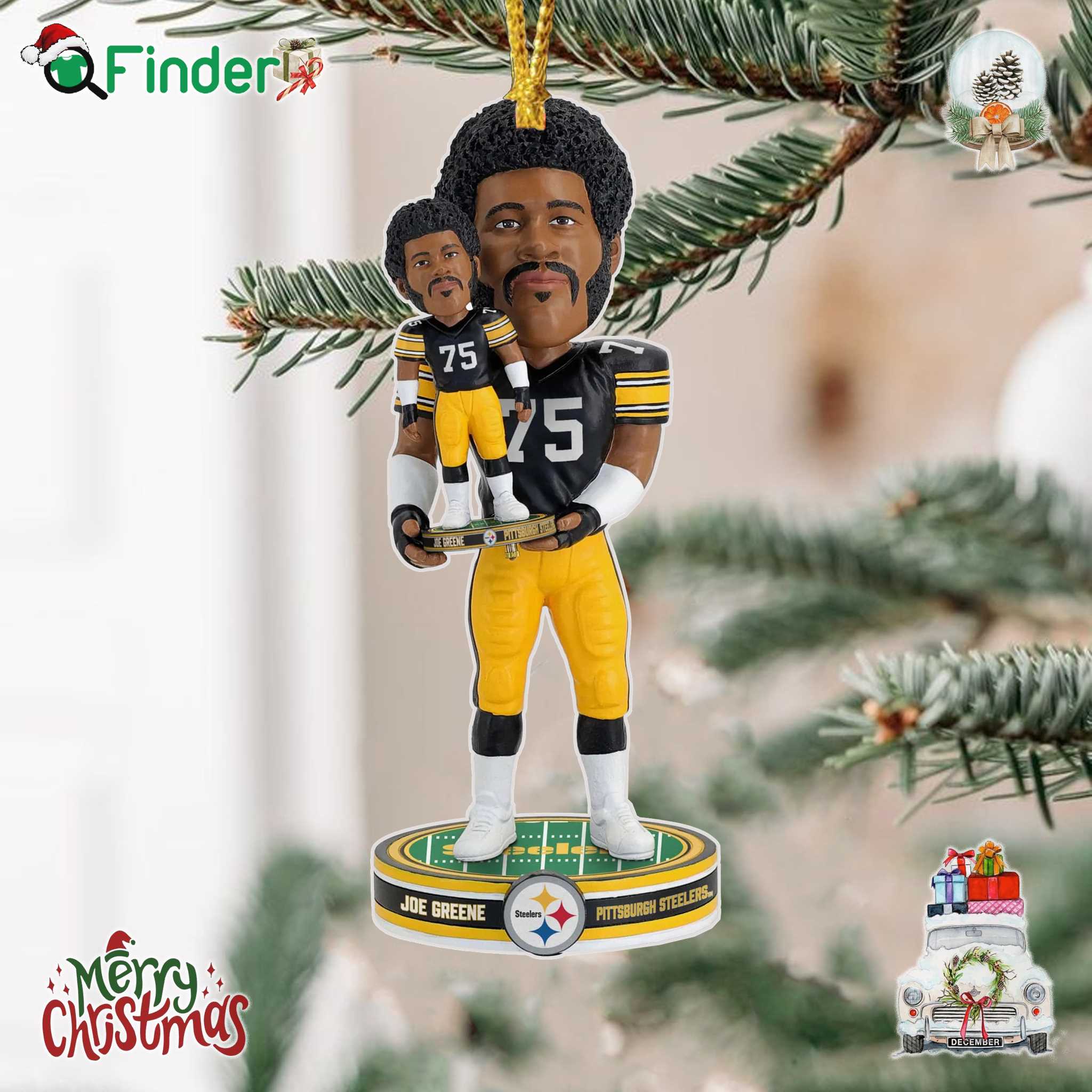 Joe Greene Pittsburgh Steelers Bobble Dubblz Ornament Joe Greene Pittsburgh Steelers Bobble Dubblz Ornament