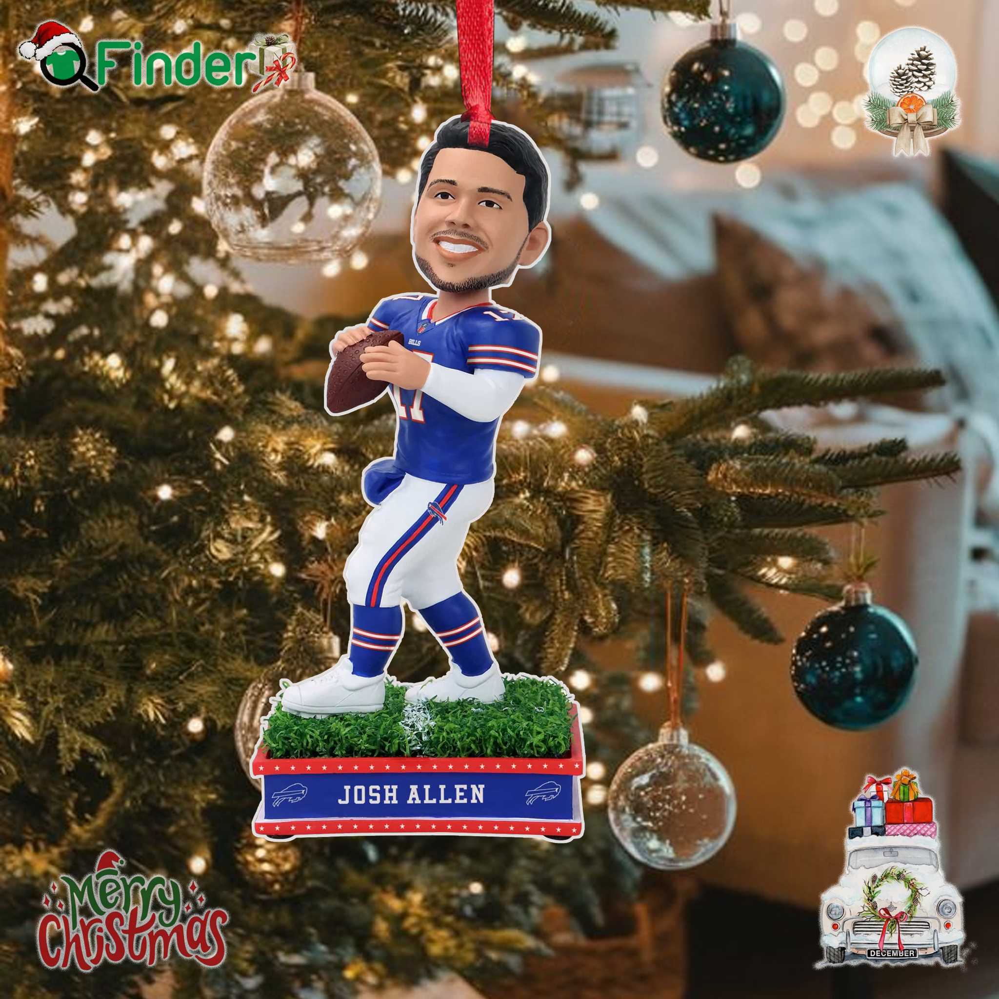 Josh Allen Buffalo Bills Field Star Ornament Josh Allen Buffalo Bills Field Star Ornament