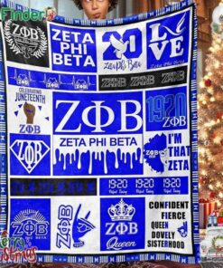 Zeta Phi Beta Confident Fierce Queen Dovely Sisterhood Fleece Blanket Quilt