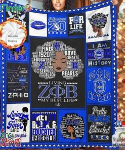 Zeta Phi Beta Living My Best Life Fleece Blanket Quilt