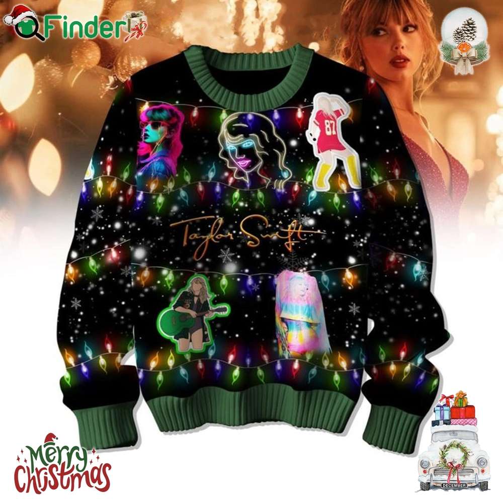 Taylor Swift Shining In The Christmas Light 2024 Ugly Sweater Taylor Swift Shining In The Christmas Light 2024 Ugly Sweater