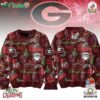 Georgia Bulldogs Merry 2024 Christmas Go Dawgs Neon Sign Ugly Sweater