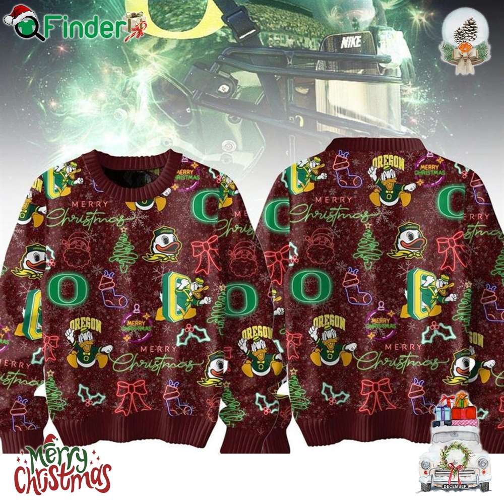 Oregon Ducks Merry 2024 Christmas Go Ducks Neon Sign Ugly Sweater Oregon Ducks Merry 2024 Christmas Go Ducks Neon Sign Ugly Sweater