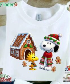 Snoopy Christmas And Woodstock Gingerbread House T-shirt