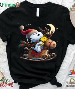 Snoopy Reindeer Riding Christmas And Woodstock Unisex T-shirt