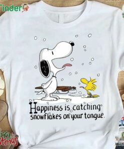 Happiness Is Catching Snowflakes On Your Tougue-unisex Snoopy T-shirt