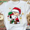 Snoopy Charlie Brown Wood Peanuts Christmas Snow T-shirt