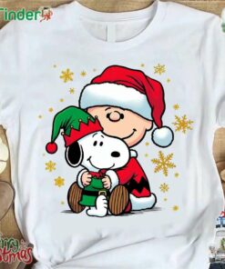 Snoopy Charlie Brown Wood Peanuts Christmas Snow T-shirt