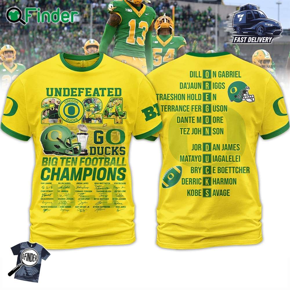 Oregon Ducks Big 10 Champions 2024 Hoodie T shirt Yellow Design Oregon Ducks Big 10 Champions 2024 Hoodie T-shirt Yellow Design