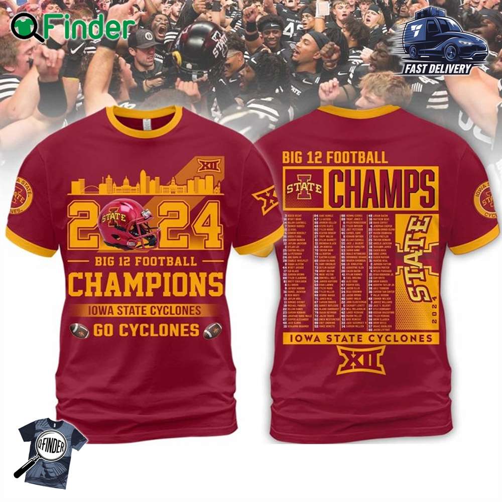 Iowa State Cyclones Big 12 Champions 2024 Red Version Hoodie T shirt Iowa State Cyclones Big 12 Champions 2024 Red Version Hoodie T-shirt