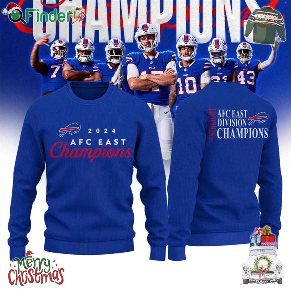 Buffalo Bills Afc East Division Champions 2024 Christmas Ugly Sweater Buffalo Bills Afc East Division Champions 2024 Christmas Ugly Sweater