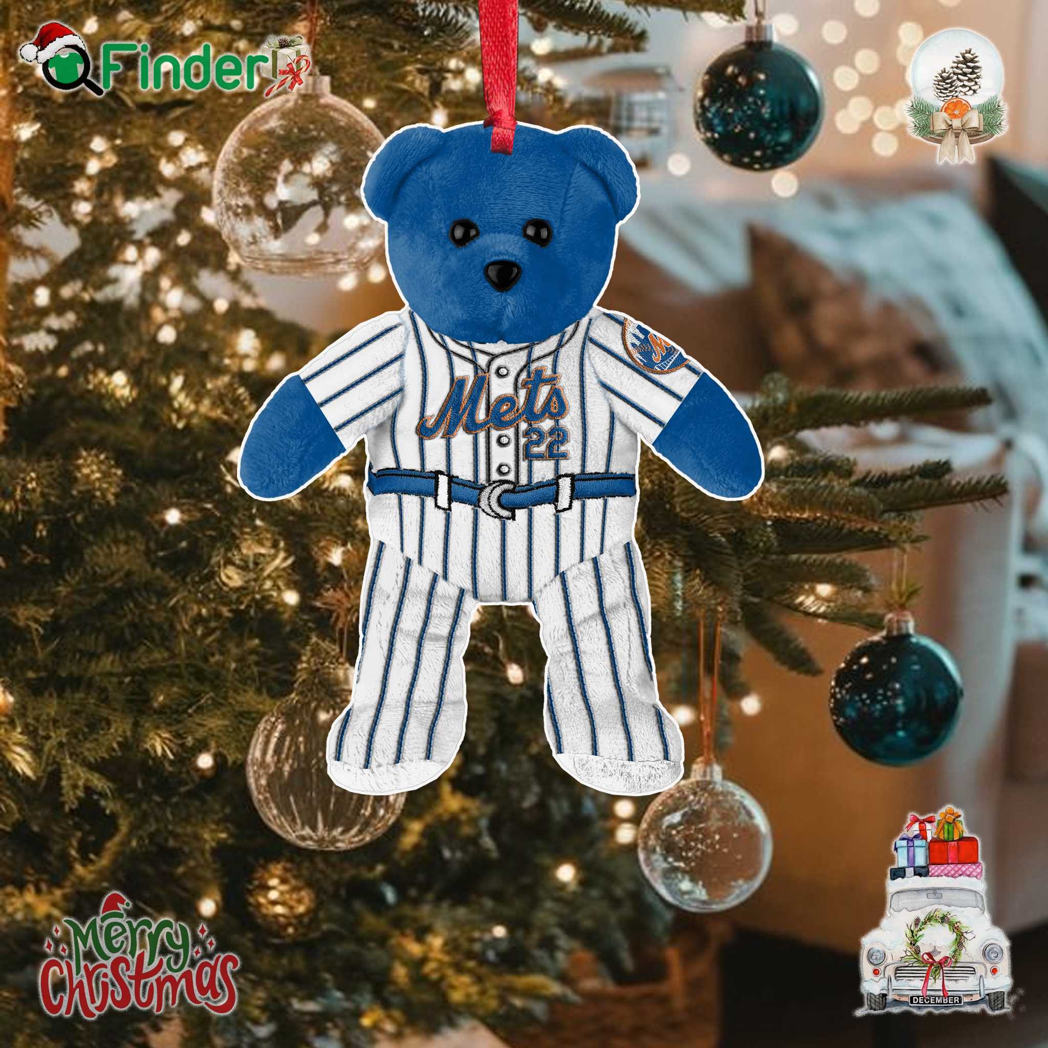 Juan Soto New York Mets Team Beans Next Stop Embroidered Player Xmas Ornament Juan Soto New York Mets Team Beans Next Stop Embroidered Player Xmas Ornament