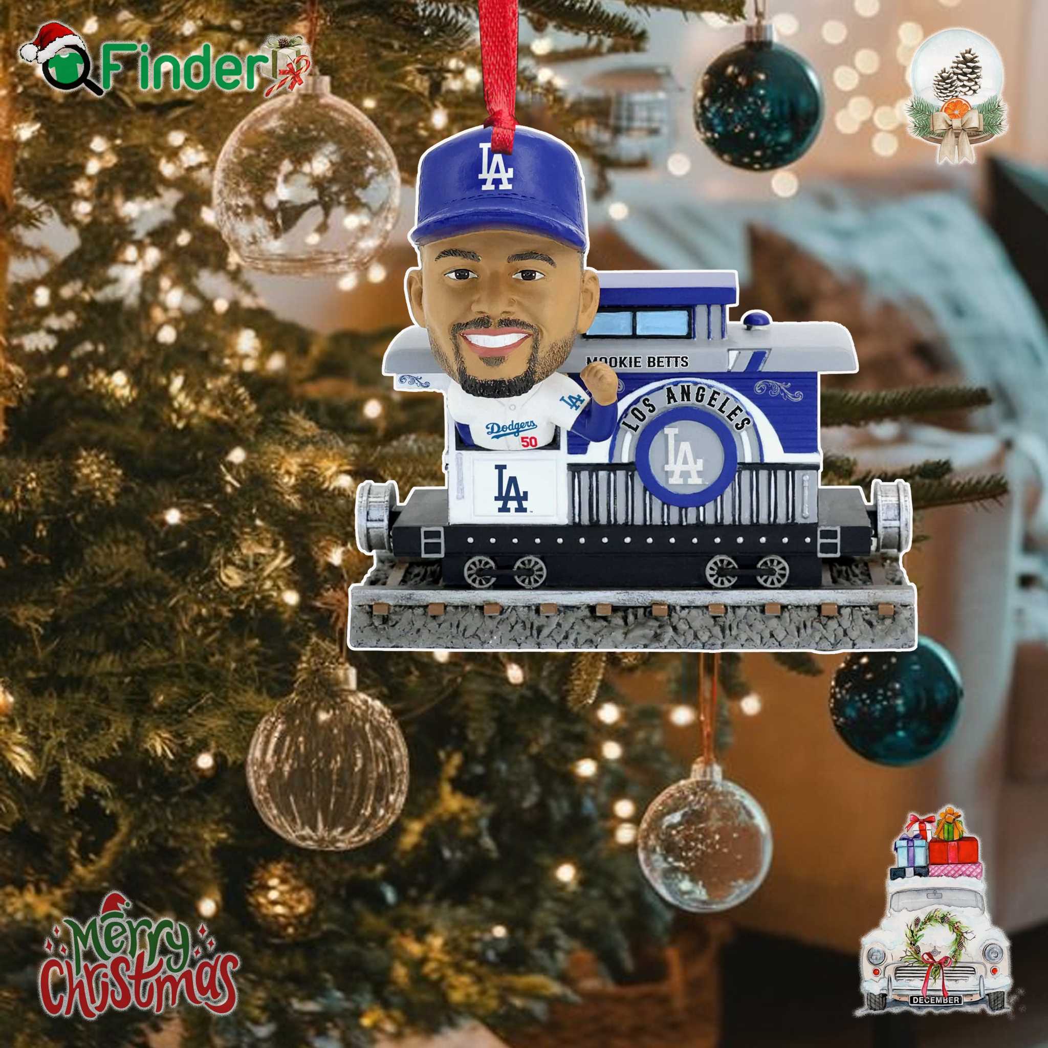 Mookie Betts Los Angeles Dodgers Express Train Xmas Ornament Mookie Betts Los Angeles Dodgers Express Train Xmas Ornament