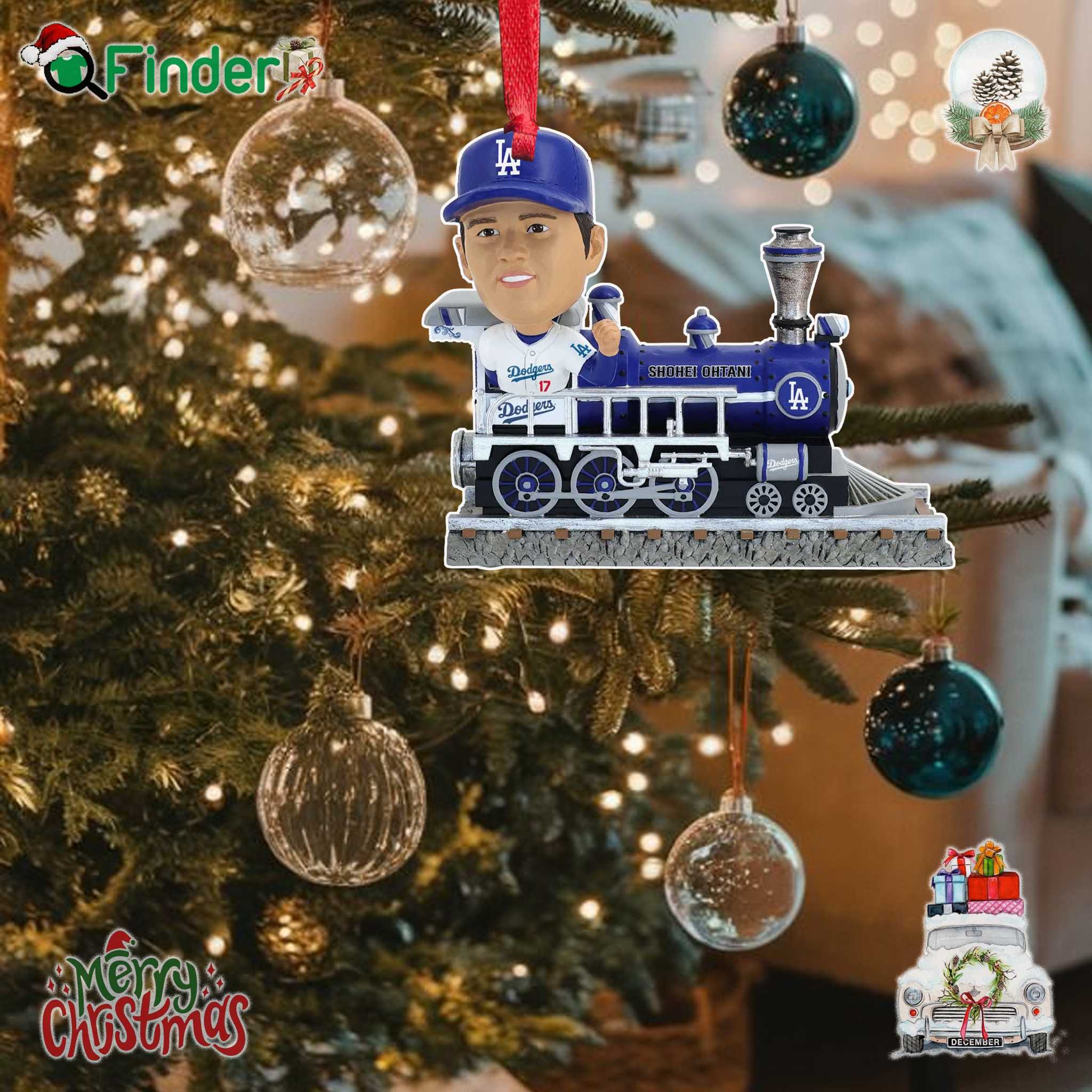 Shohei Ohtani Los Angeles Dodgers Express Train Xmas Ornament Shohei Ohtani Los Angeles Dodgers Express Train Xmas Ornament