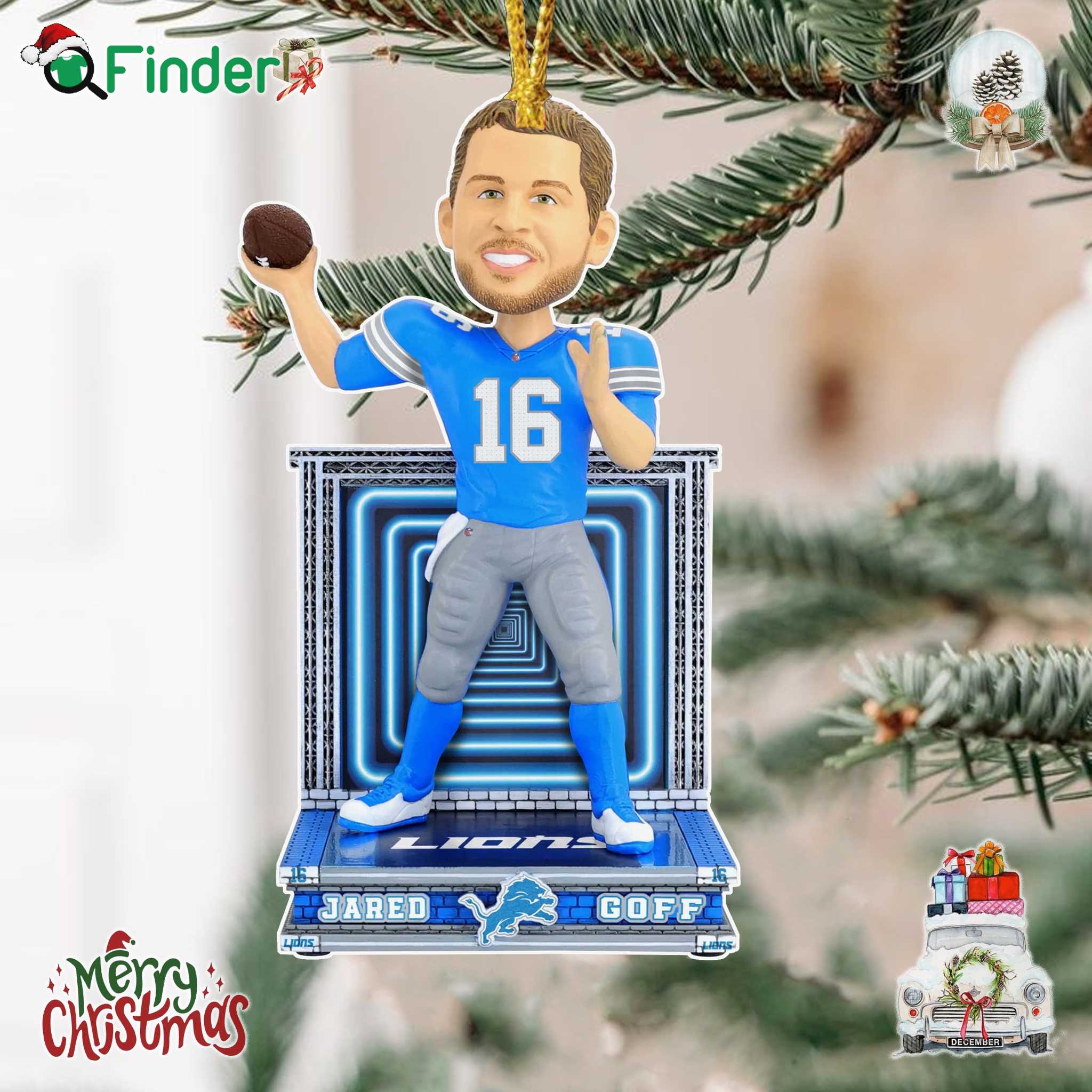 Jared Goff Detroit Lions Motor City Momentum Ornament Jared Goff Detroit Lions Motor City Momentum Ornament