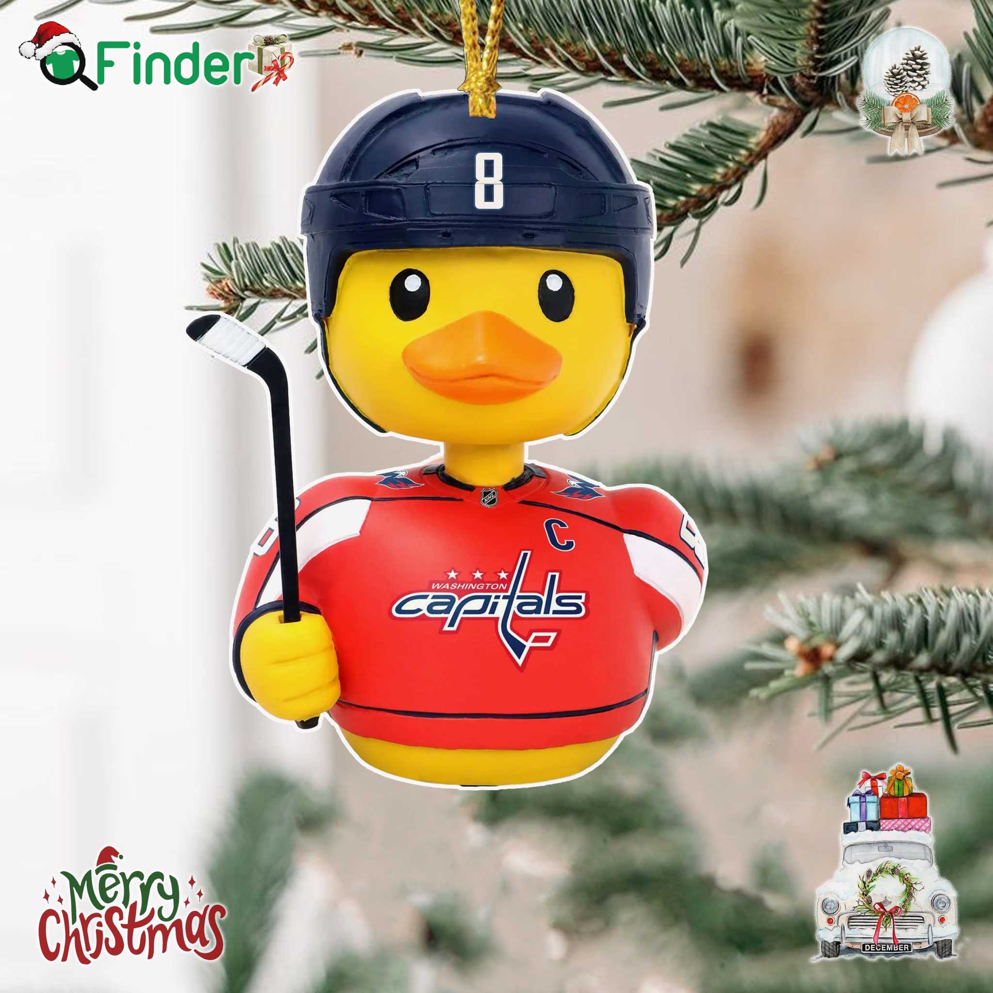 Alex Ovechkin Washington Capitals Player Bobble Duck Mini Xmas Ornament Alex Ovechkin Washington Capitals Player Bobble Duck Mini Xmas Ornament