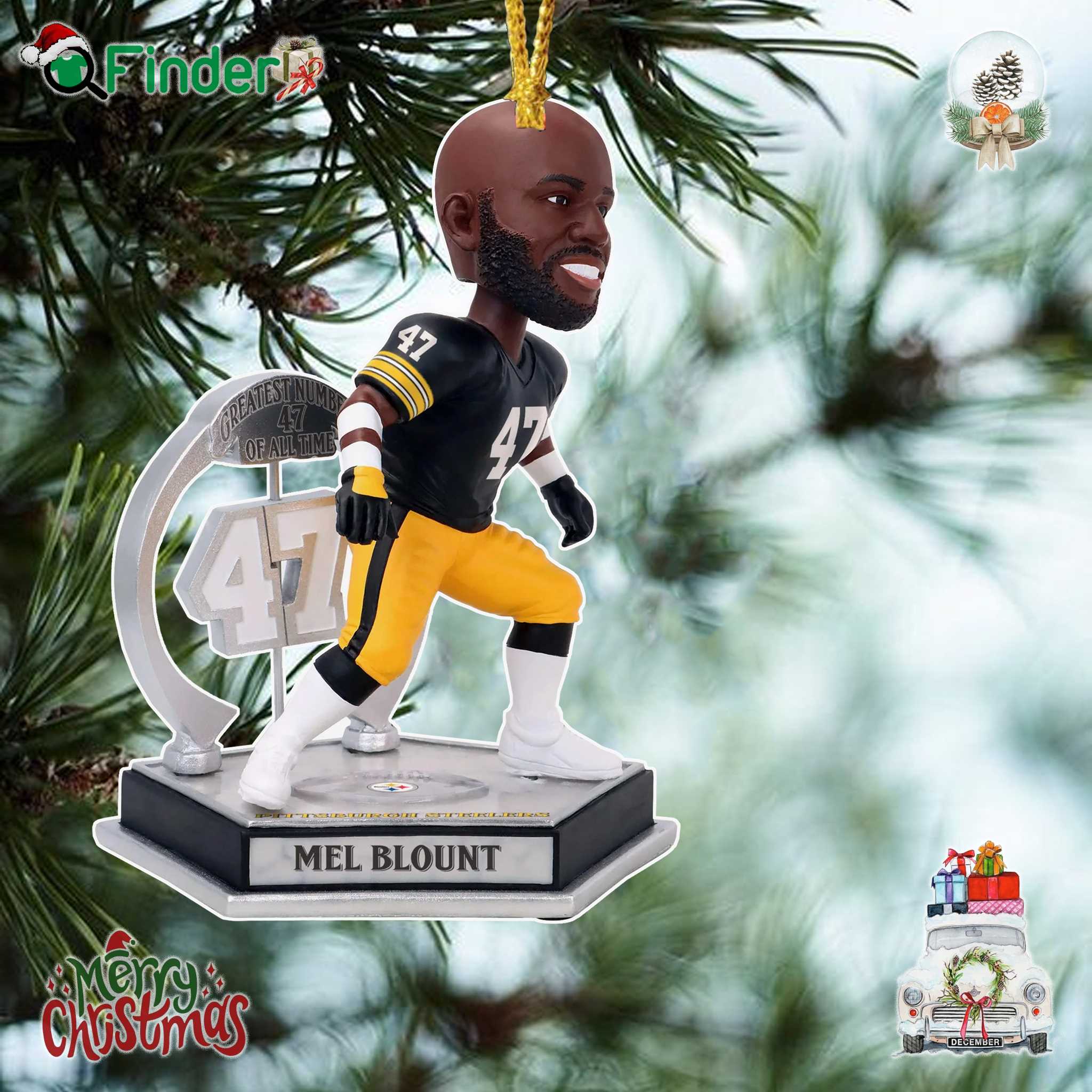 Mel Blount Pittsburgh Steelers Legendary Number 47 Xmas Ornament Mel Blount Pittsburgh Steelers Legendary Number 47 Xmas Ornament