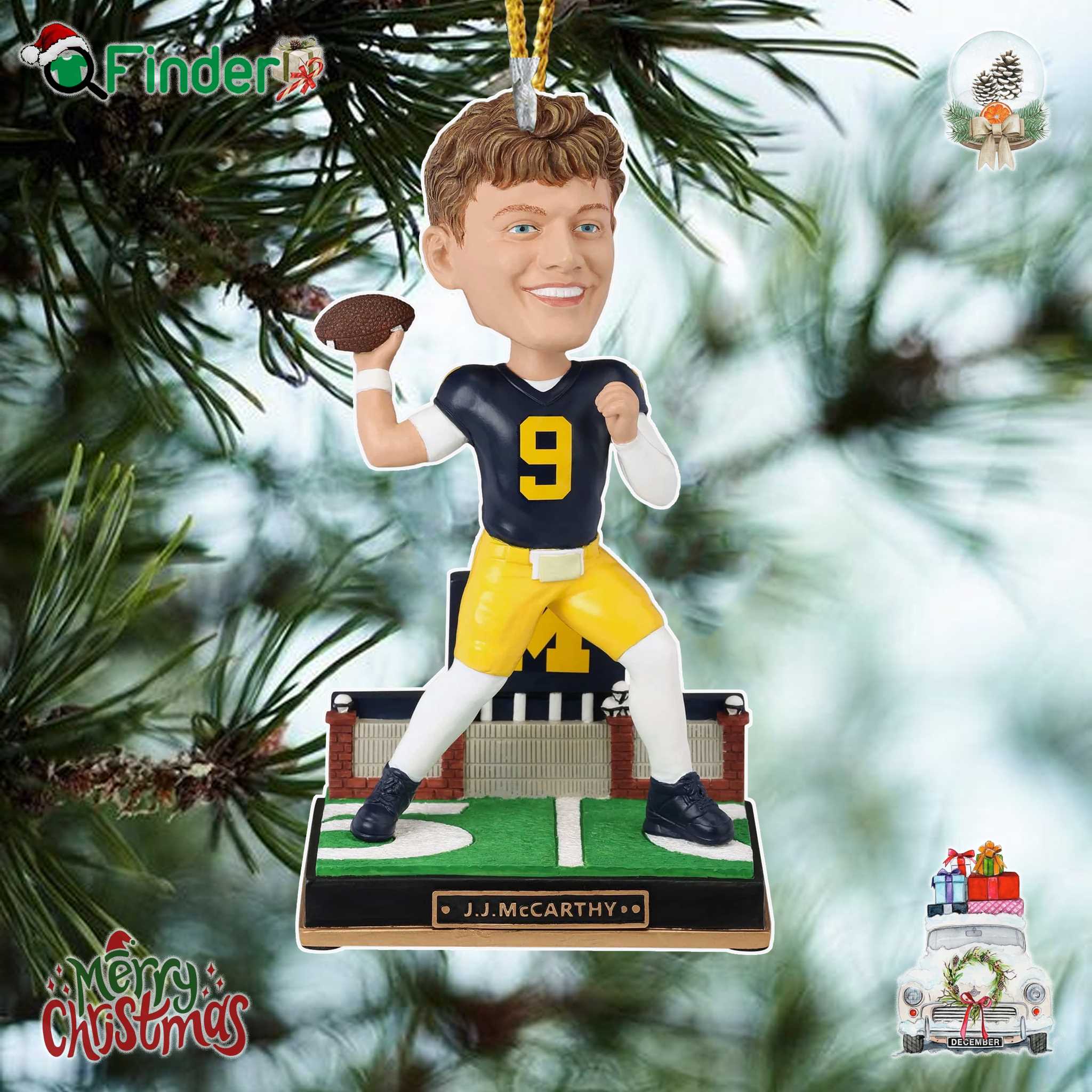 Jj Mccarthy Michigan Wolverines Gates Series Xmas Ornament Jj Mccarthy Michigan Wolverines Gates Series Xmas Ornament