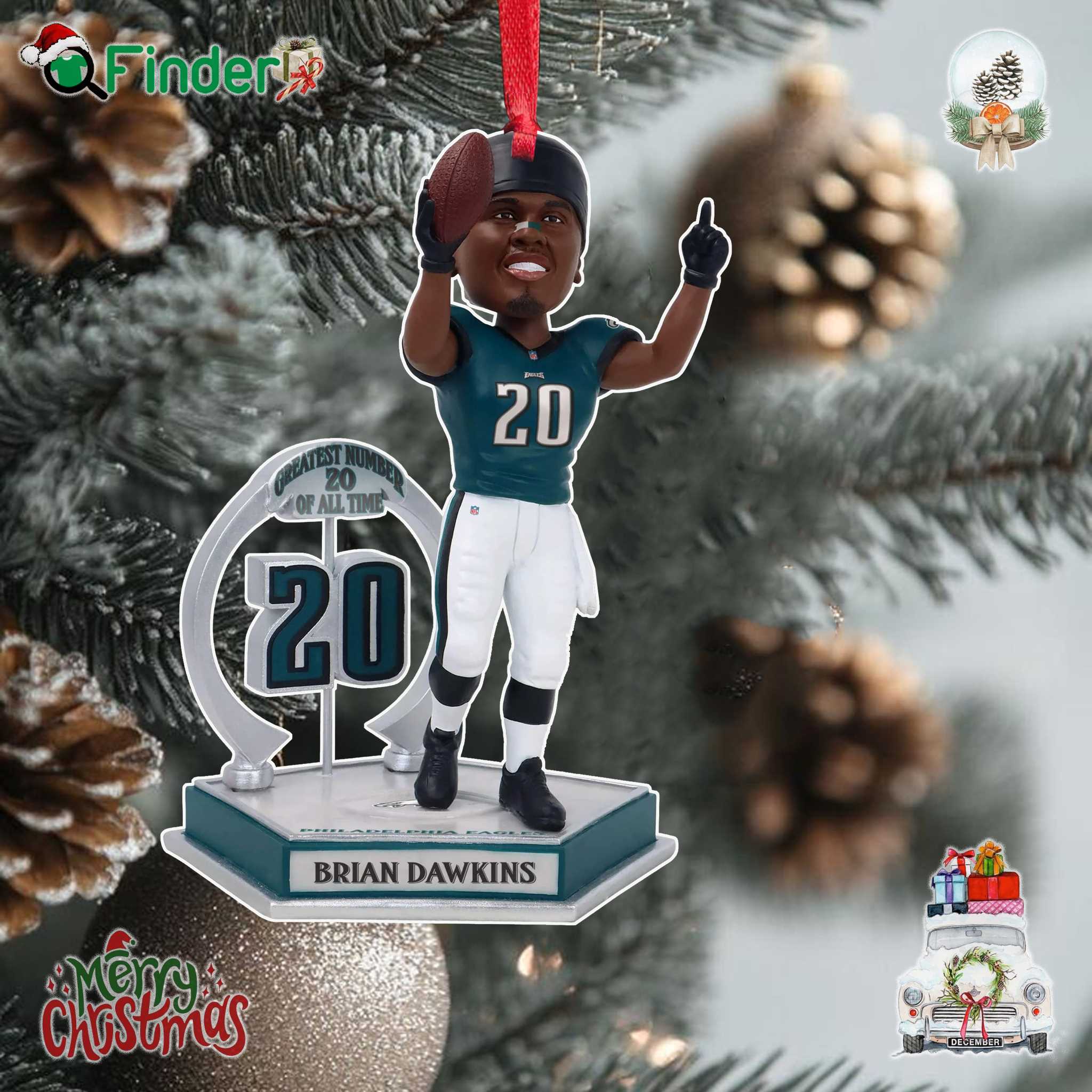 Brian Dawkins Philadelphia Eagles Legendary Number 20 Ornament Brian Dawkins Philadelphia Eagles Legendary Number 20 Ornament