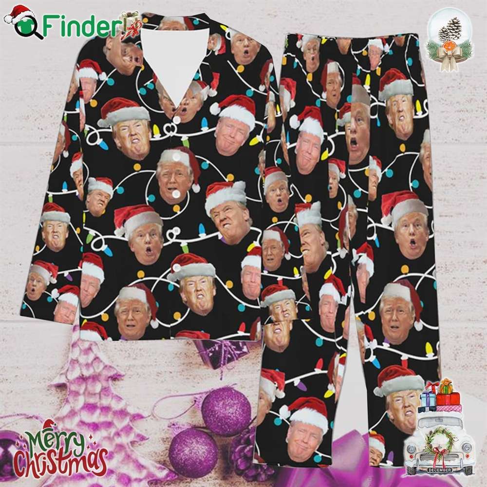 Funny Trump Face Pajamastrump Christmas Pajamas Funny Trump Face Pajamastrump Christmas Pajamas