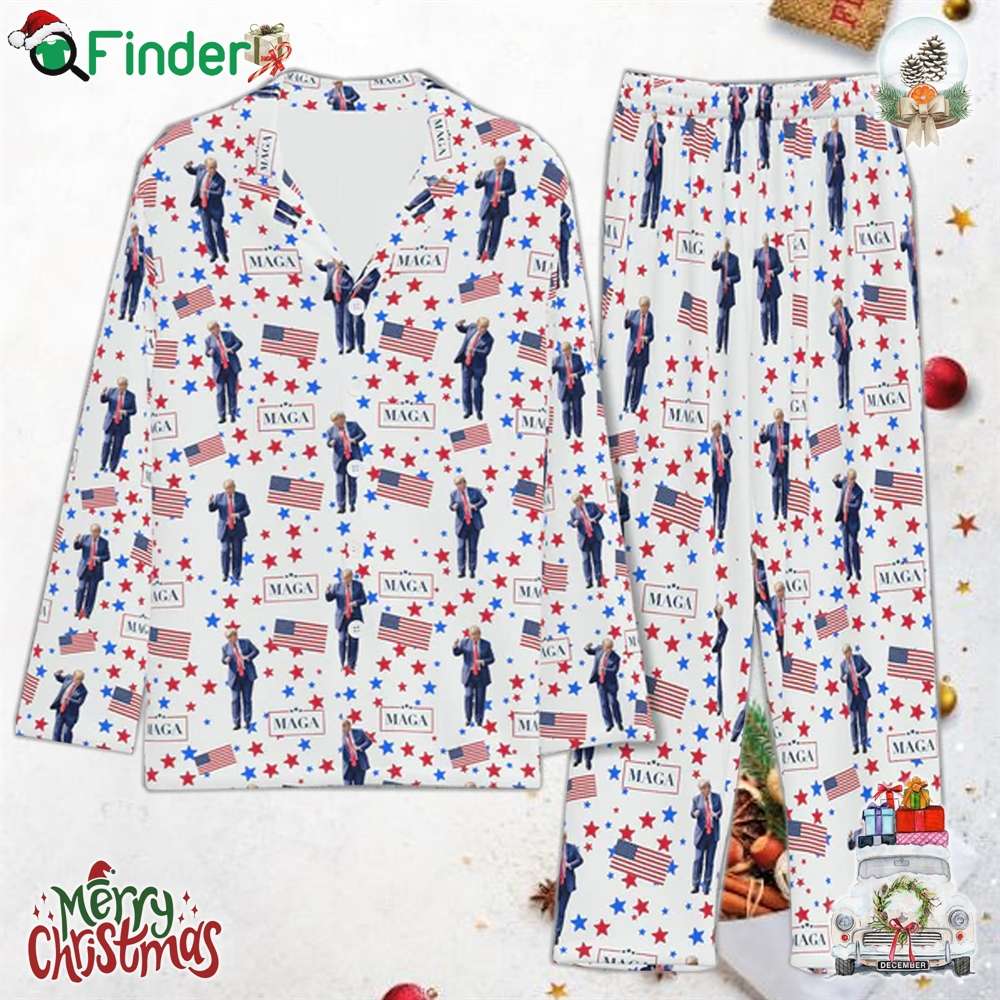 Trump Dancing Maga Pajamas Funny Trump Christmas Pajamas Trump Dancing Maga Pajamas Funny Trump Christmas Pajamas