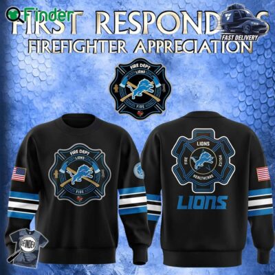 Detroit Lions X 2024 Firefighter Appreciation Night Premium Limited Pullover Hoodie T-shirt Sweatshirt Cap