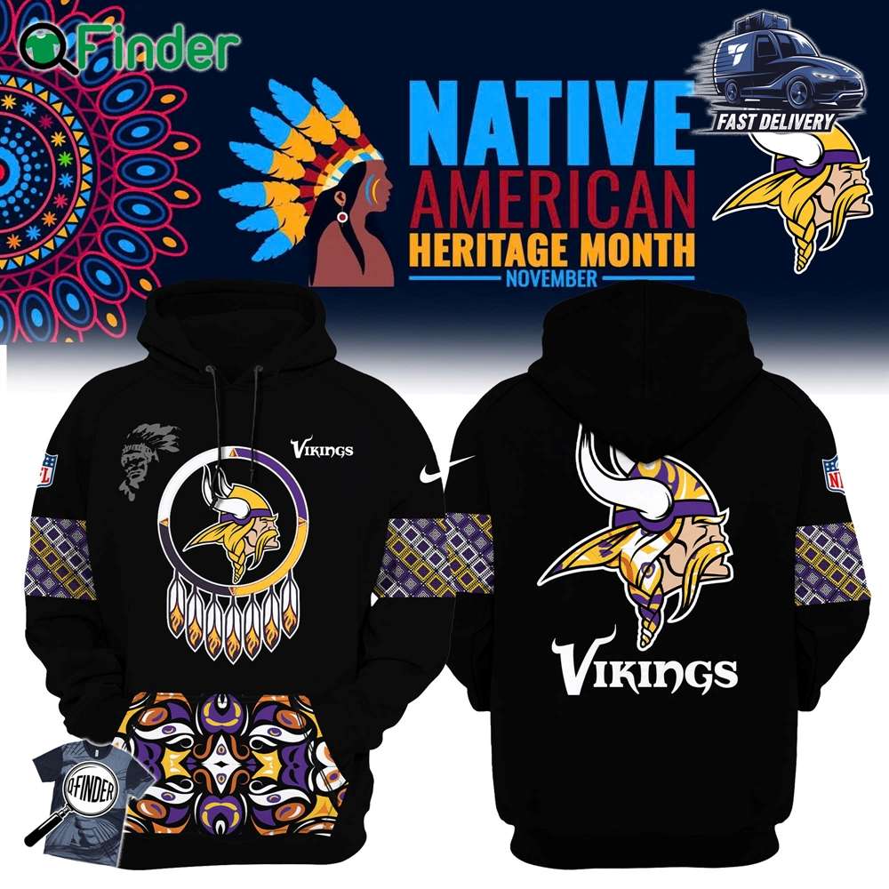 Mens Nike Minnesota Vikings 2024 Native American Heritage Month Premium Limited Pullover Hoodie Mens Nike Minnesota Vikings 2024 Native American Heritage Month Premium Limited Pullover Hoodie