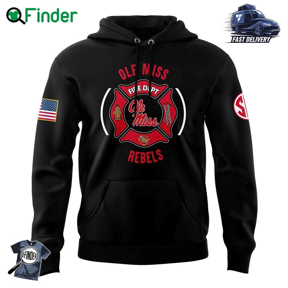 Mens Ole Miss Rebels Football X 2024 Firefighter Appreciation Night Premium Limited Pullover Hoodie Mens Ole Miss Rebels Football X 2024 Firefighter Appreciation Night Premium Limited Pullover Hoodie
