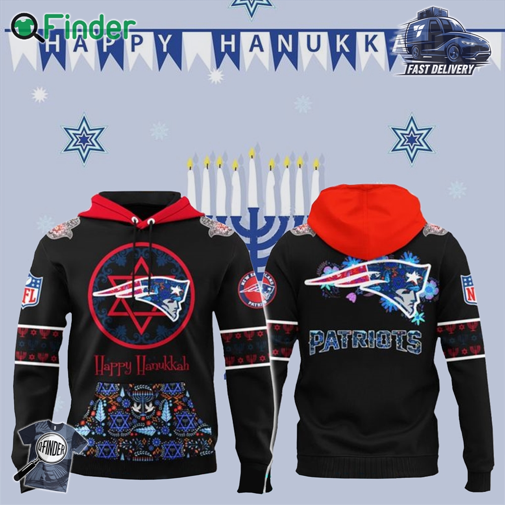 New England Patriots Happy Hanukkah Holiday New Hoodie New England Patriots Happy Hanukkah Holiday New Hoodie