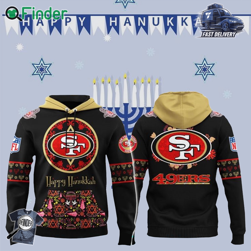 San Francisco 49ers Happy Hanukkah Holiday New Hoodie San Francisco 49ers Happy Hanukkah Holiday New Hoodie