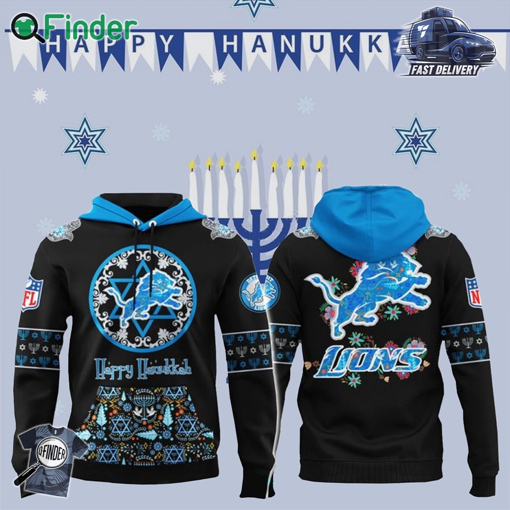 Detroit Lions Happy Hanukkah Holiday New Hoodie Detroit Lions Happy Hanukkah Holiday New Hoodie
