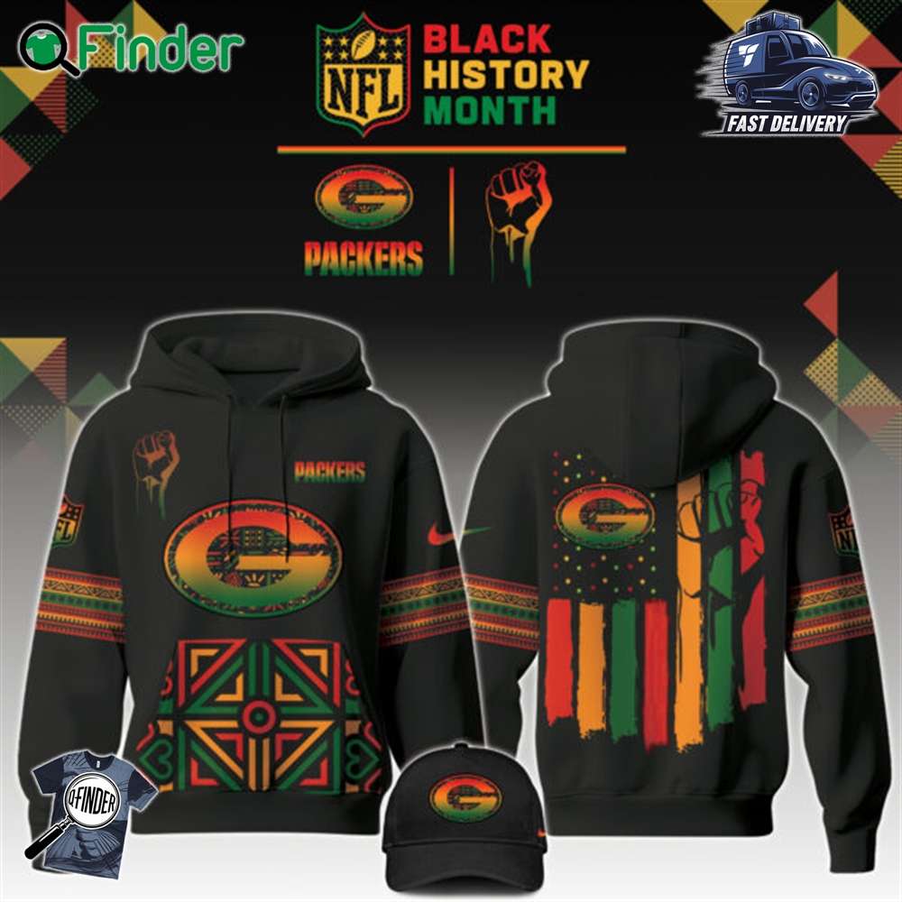 Green Bay Packers Nfl Black History Month Limited Edition Hoodie 2024 Green Bay Packers Nfl Black History Month Limited Edition Hoodie 2024