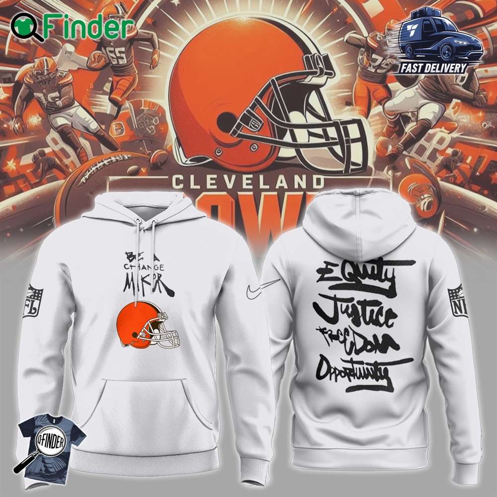 Cleveland Browns Justice Opportunity Equity Freedom Hoodie Cleveland Browns Justice Opportunity Equity Freedom Hoodie