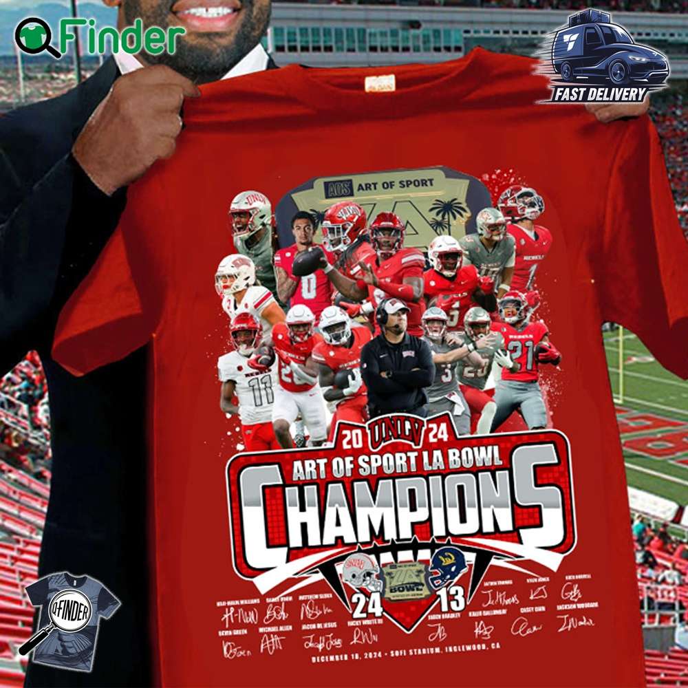 2024 Unlv Art Of Sport La Bowl Champions 24 13 T shirt 2024 Unlv Art Of Sport La Bowl Champions 24 13 T-shirt
