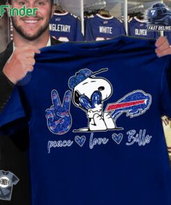 Buffalo Bills Peanuts Peace Love Bills T-shirt