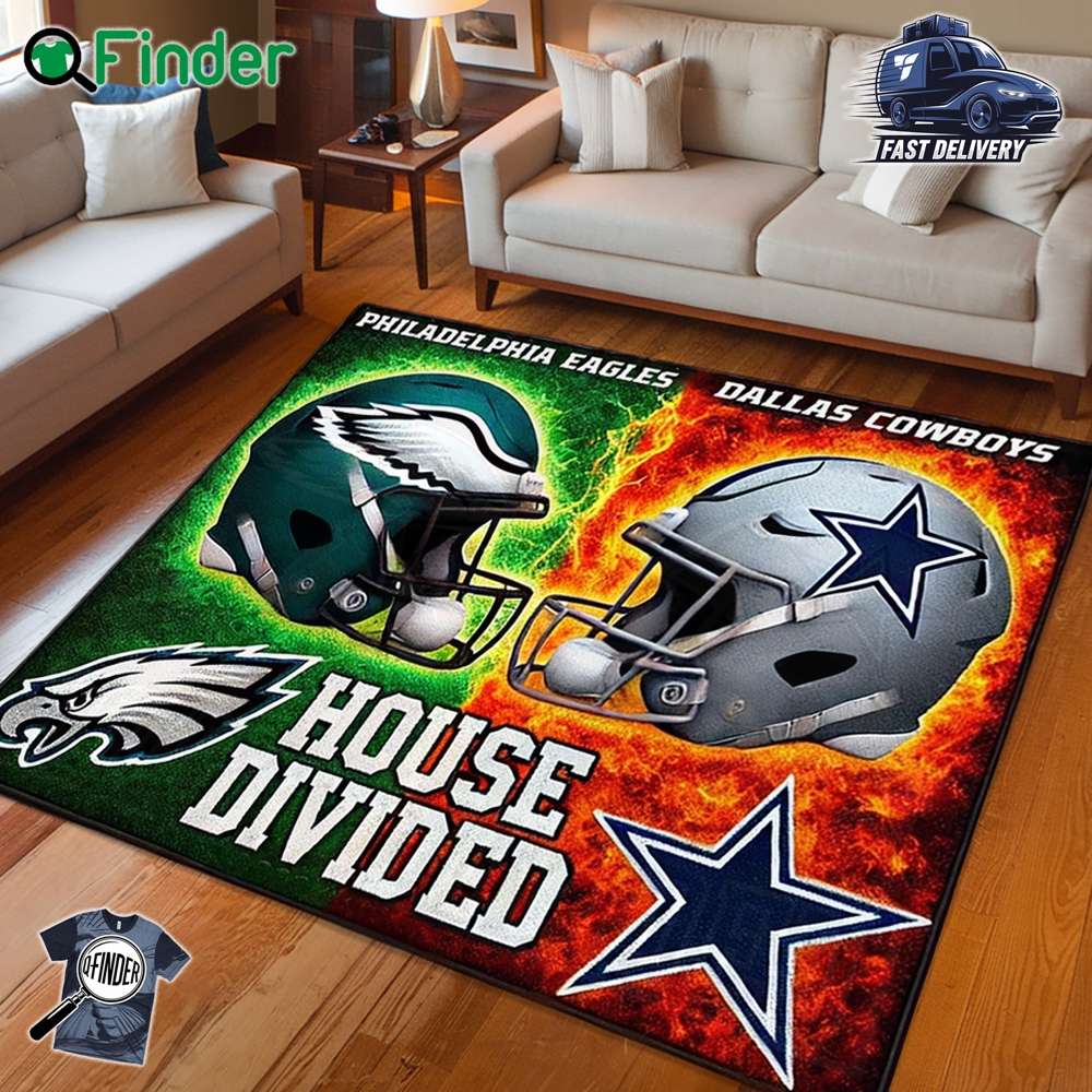 Philadelphia Eagles Vs Dallas Cowboys Game Day Champions 24 25 Rectangle Rug Philadelphia Eagles Vs Dallas Cowboys Game Day Champions 24-25 Rectangle Rug
